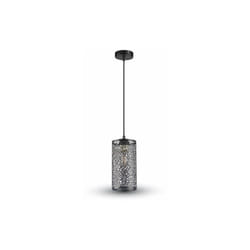 V-TAC VT-7131-MB Lampadario Portalampada E27 a cilindro alveolare in metallo satinato nero opaco Ф130mm - SKU 3825