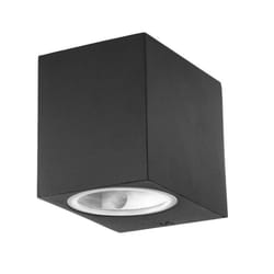 Parete slitting GU10 in alluminio corpo quadrato nero a 1 via IP44