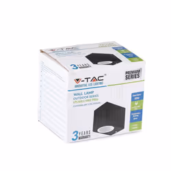 Parete slitting GU10 in alluminio corpo quadrato nero a 1 via IP44