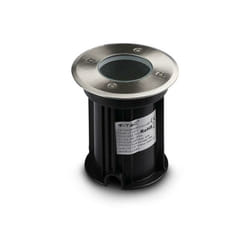 VT-7677 Portalampada a incasso lampada interrata segnapassi calpestabile rotondo colore nero e acciaio GU10 IP65 - sku 7515 - V-tac