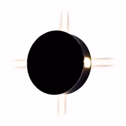 Lampada LED 4W da parete rotondo nero wall light bianco caldo 3000K IP65 - SKU 8215