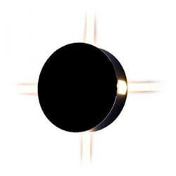 Lampada LED 4W da parete rotondo nero wall light bianco caldo 3000K IP65 - SKU 8215