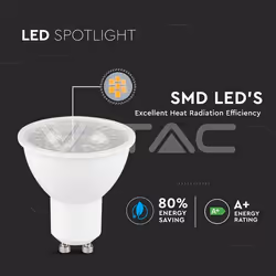 V-TAC VT-2107 lampada LED Bianco 6400 K 6 W GU10 F - Vista aggiuntiva 4