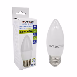 LED lampadina - 5.5W E27 Candela Natural White SKU: 43431 : VT: VT-1821 Caratteristiche del prodotto .80% di consumo energeti ...