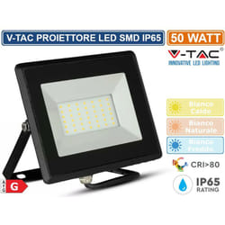 V-tac - VT-4051 e-series faro led smd 50W ultra sottile da esterno colore nero - sku 5958 / 5959 / 5960 - Colore Luce: Bianco Naturale