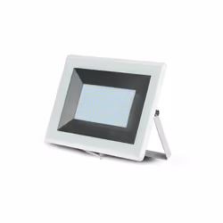 Faro LED SLIM V-TAC E-Series Super Slim in alluminio bianco 100W 110 8.500LM bianco caldo 3000K da esterno IP65 SMD A+ VT-401 ...