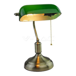 V-tac - lampada da tavolo per banchieri con interruttore E27 verde