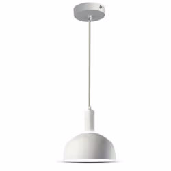 Porta della lampada a sospensione in plastica E14 con tonalità in alluminio scivolo bianco
