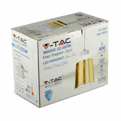 Luce a ciondolo a LED 7W (acrilico) - paralume dorato 120*190mm 4000K