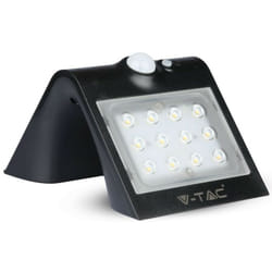 V-tac - VT-767-2 lampada nero da muro led 1,5W con pannello solare e sensore - sku 8277-2