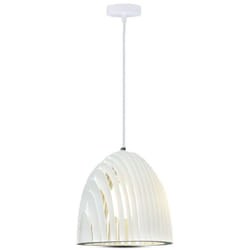 V-tac - VT-7255-W Lampadario a campana Prismatica led in Metallo Portalampada E27 (Max 60W) Bianco sku 3952