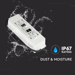 V-TAC VT-22155 Trasformatore Alimentatore Professionale in Plastica 150W 12V 12,5A Colore Bianco IP67 (5 Anni di Garanzia)SKU 3250