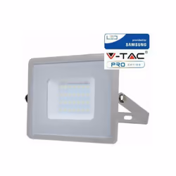 Descrizione PROIETTORE A LED V-TAC GRIGIO 30W CHIP SAMSUNG IP65 6400K - 456 - Colore Luce Bianco Freddo da 30W - Corpo in leg ...