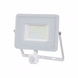 V-TAC VT-50-S-W Faro LED Chip Samsung 50W con Sensore di Movimento e Crepuscolare e Interruttore Manuale di Bloccaggio Colore ...