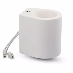 Portalampada da soffitto (montaggio superficiale) rotondo in gesso verniciabile per lampade G9 senza vetrino, completo di por ...