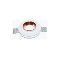 V-tac - VT-866 portafaretto incasso scomparsa rotondo gesso con bordo metallo cromato oro rosa 1xGU10-GU5.3 - sku 3147