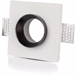 Portafaretto incasso scomparsa V-TAC quadrato in gesso con bordo in metallo cromato a specchio per lampade spot LED 1pcs x GU ...