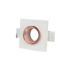 V-tac - GU10 fitting gesso white recessed light with rose gold metal quadrato