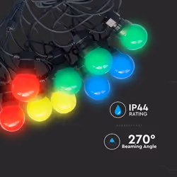 Sku7438 vt-71020 - led string light 10m. 20 x 0.5w eu lampadine rgby