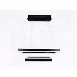 Lampada Led A Sospensione Rettangolare Colore Nero Doppio Anello 600X300mm 400X200mm 3000K 100W Dimmerabile Triac Dimmer SKU-3987