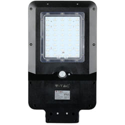 V-tac - Armatura Stradale led smd 15W con Pannello Solare e Batteria, Sensore Movimento Colore Nero 6000K IP65