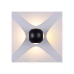 V-tac - VT-834 Lampada led 4W da parete forma sferica nero wall light bianco caldo 3000K IP65 - sku 8553