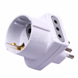 V-TAC 8723 adattatore per presa di corrente Tipo L (IT) Tipo L (IT) + Tipo F Bianco