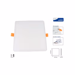 Marca V-TAC Modello QUADRATO VT-625SQ Codice Prodotto FP424AC Voltaggio Alimentazione AC220V- AC265V 50/60Hz Potenza Nominale ...