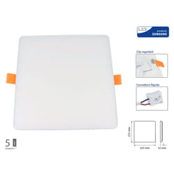 Faretto Pannello Led Da Incasso Quadrato Senza Bordo 24W Bianco Neutro Foro Adattabile Da 75mm a 200mm SKU-743