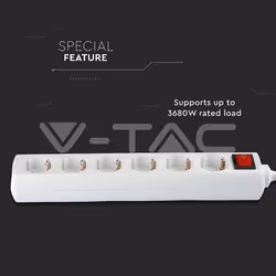 V-TAC VT-1115 prolunghe e multiple 1,5 m 5 presa(e) AC Interno Bianco - Vista aggiuntiva 7