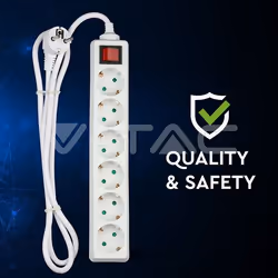V-TAC VT-1115 prolunghe e multiple 1,5 m 5 presa(e) AC Interno Bianco - Vista aggiuntiva 8