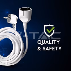 V-TAC VT-3001 prolunghe e multiple 5 m 1 presa(e) AC Interno/esterno Bianco - Vista aggiuntiva 5