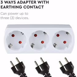 V-TAC Adattatore Multipresa 3*Prese Frontali 10A 2P + Schuko +Spina Schuko