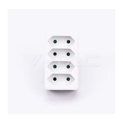 V-tac - 4 outlet adapter 2.5A white label + poly bag