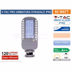 V-Tac PRO Lampada LED per l'illuminazione stradale VT-54ST, con potenza di 50W. Realizzata in alluminio pressofuso di colore ...