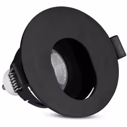Portafaretto incasso alluminio Rotondo dal colore nero opaco sia all'esterno che all'interno. completo di sistema ferma faret ...