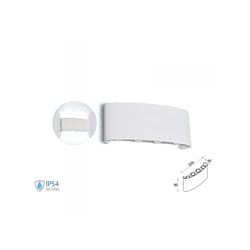 V-tac - Applique Led Da Parete 8W Caldo 3000K Carcassa Bianca Doppio Illuminazione Up-Down IP54 SKU-218617