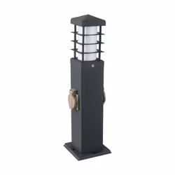 V-TAC VT-1155-1 Multipresa da Giardino a Colonna con Portalampada E27 e 2 Prese 16A in Acciaio Inossidabile h: 300mm Colore G ...