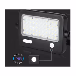 Lampada Faro Led Con Pannello Solare 10W 1100LM 4000K Doppio Sensore PIR Base Inclinabile IP65 SKU-8674 - Vista aggiuntiva 3