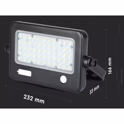 Lampada Faro Led Con Pannello Solare 10W 1100LM 4000K Doppio Sensore PIR Base Inclinabile IP65 SKU-8674 - Vista aggiuntiva 4