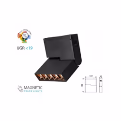 Marca V-TAC SKU CB97963C Nome Lampada Led Lineare Regolabile Colore Nero Materiale Alluminio Tensione DC24V Potenza 5X2W Lumi ...