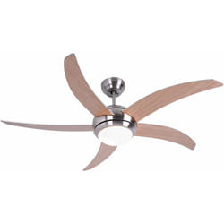 V-tac - VT-6053-5 Ventilatore led da soffitto 5 pale 132cm 60W con doppio portalampada per lampadine E27 e telecomando - sku 7916