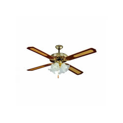 V-tac - Ventilatore led da Soffitto 4 Lampadine E27 in Vetro con Motore a Corrente Alternata da 55W 4 pale