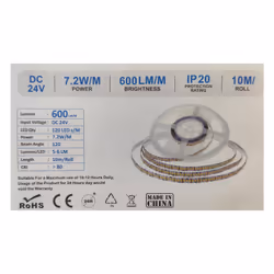 24V Bobina Led Da 10 Metri IP20 4000K 7,2W/M 1200 smd 2835 600 LM/M SKU-212623