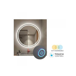 V-tac - Specchio Bagno Con Luci Led 25W cct Interruttore Touch Rotondo Diametro 600mm IP44 SKU-40491