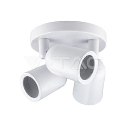 V-tac - VT-899 7982 Portafaretto led Montaggio a Superficie Rotondo con Braccio Orientabile 3xGU10 Colore Bianco