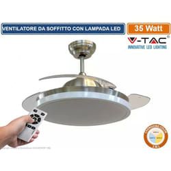 V-tac - VT-3042-3 ventilatore da soffitto 35W con lampada led 30W 3IN1 changing color e telecomando - sku 7929
