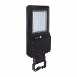 Lampione Armatura Stradale LED SMD 40W 120LM/W con Pannello Solare e Sensore PIR Colore Nero 4000K IP65