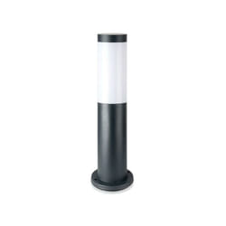 E27 Paletto Con Lampada 45cm Corpo In Acciaio Inox Grigio Ip44