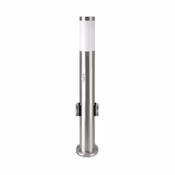 E27 Paletto con Lampada 60cm Sensore PIR 2 prese a spina EU in acciaio inossidabile Satin Nickel IP44 SKU: 8977 : VT: VT-838 ...